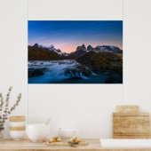 Star Trails über Torres del Paine Poster (Küche)