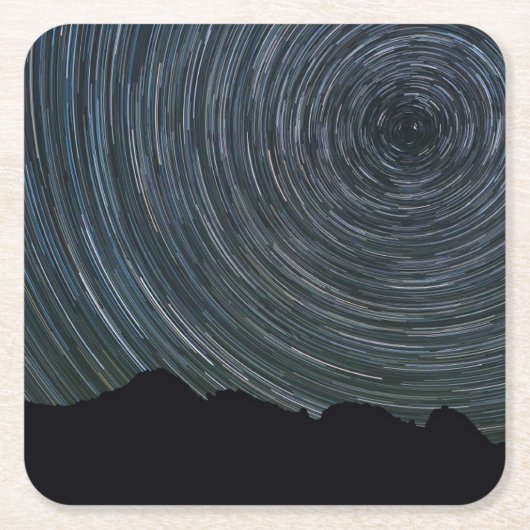 Star Trails um Polaris herum | Ingalls Pass Rechteckiger Pappuntersetzer (Vorderseite)