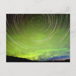 Star Trails und Northern Lights Aurora borealis Postkarte
