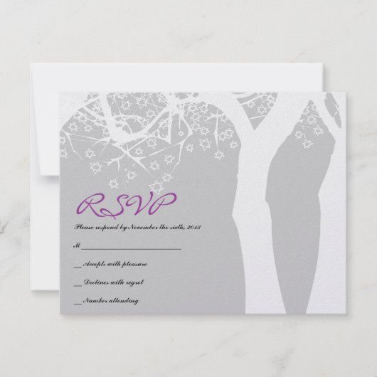 STAR TREE Bar Bat Mitzvah Einladungskarte (Vorderseite)