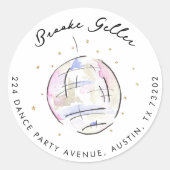 Star Trek: Disco Ball Rücksendeadresse Runder Aufkleber (Vorderseite)