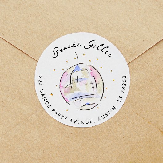 Star Trek: Disco Ball Rücksendeadresse Runder Aufkleber