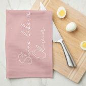 Star Trio in Rosa und Weiß mit Nachricht und Name Geschirrtuch (Viertel Falte)