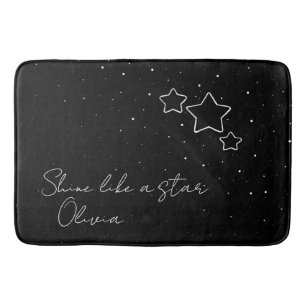 Star Trio in Schwarz und Weiß mit Nachricht und Na Badematte