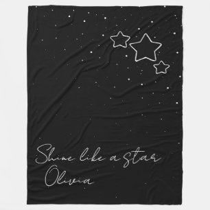 Star Trio in Schwarz und Weiß mit Nachricht und Na Fleecedecke