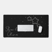 Star Trio in Schwarz und Weiß mit Nachricht und Na Schreibtischunterlage (Tastatur & Maus)