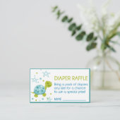 Star Turtle Baby Dusche Windeln Raffle Begleitkarte (Stehend Vorderseite)