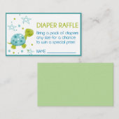 Star Turtle Baby Dusche Windeln Raffle Begleitkarte (Vorne/Hinten)