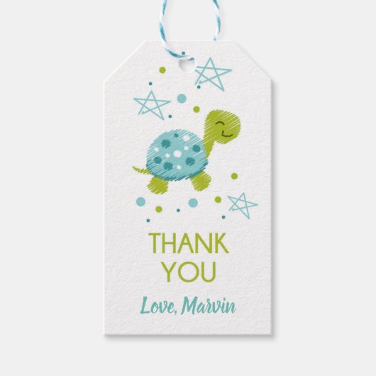 Star Turtle Gift Tag Geschenkanhänger (Vorderseite)