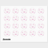 Star- und Cloud-Muster PInk Runder Aufkleber (Blatt)