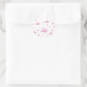 Star- und Cloud-Muster PInk Runder Aufkleber (Tasche)