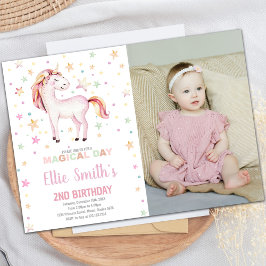 Star Unicorn Geburtstagseinladungen mit Foto Einladung