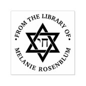 Star von David #3 Chai Round Library Name Permastempel (Design)