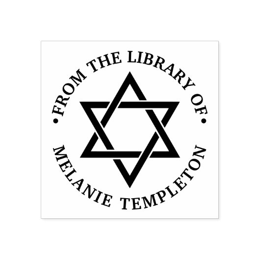 Star von David #3 "From the library of" Monogram Gummistempel (Prägung)