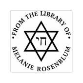 Star von David #4 Chai Round Library Name Permastempel (Design)