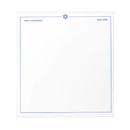 Star von David 5,5 x 6 Zoll Personalisiert Notizblock