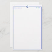 Star von David 5,5 x 8,5" Personalisiert Stationer Briefpapier (Vorne/Hinten)