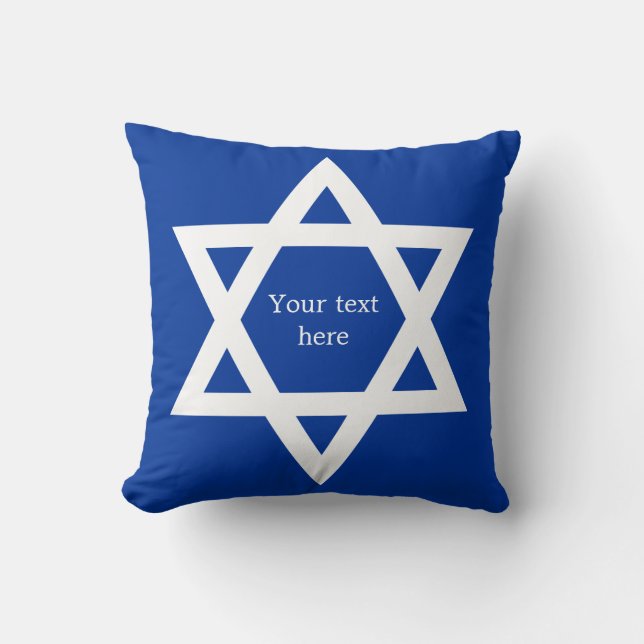 Star von David Bar Mitzvah blau Kissen (Vorderseite)