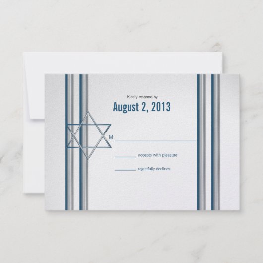 Star von David Bar Mitzvah RSVP Karte (Vorderseite)