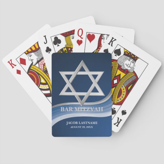 Star von David Bar Mitzvah Spielkarten (Rückseite)