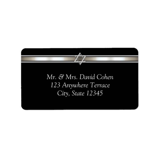 Star von David Black Address Labels Adressaufkleber (Vorne)
