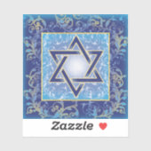 Star von David Blue Gold Sticker (Blatt)