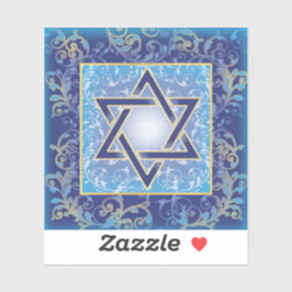 Star von David Blue Gold Sticker