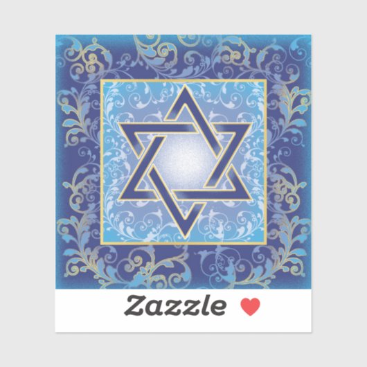 Star von David Blue Gold Sticker (Blatt)