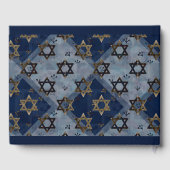 Star von David Blue Gray Bar Mitzvah Mazel Tov Gästebuch (Rückseite)