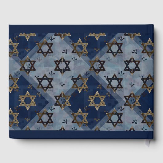 Star von David Blue Gray Bar Mitzvah Mazel Tov Gästebuch (Rückseite)
