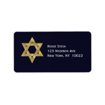 Star von David Blue und Gold-Akzent Adressetikette