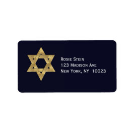 Star von David Blue und Gold-Akzent Adressetikette Adressaufkleber