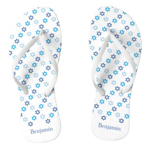 Star von David Blue und White Badesandalen
