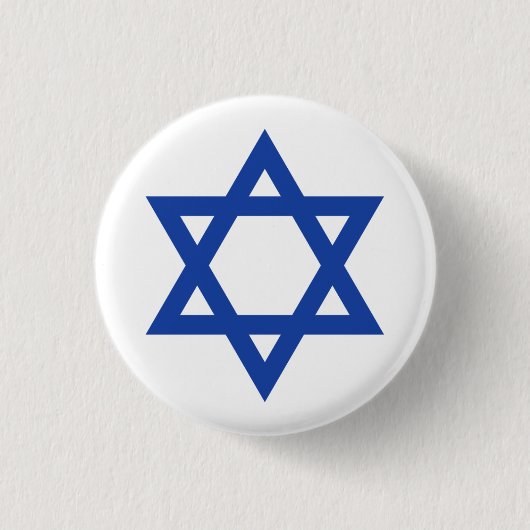 Star von David Blue White Button (Vorderseite)