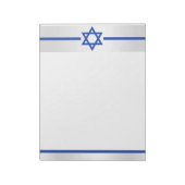 Star von David Blue White Satin Anpassbar Notizblock (Rotiert)