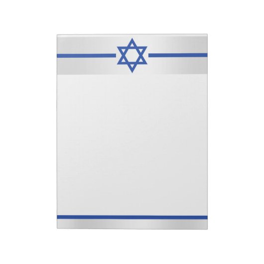 Star von David Blue White Satin Anpassbar Notizblock (Rotiert)