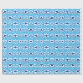 Star von David Blue/White Wrapping Paper Geschenkpapier (Flach)