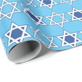 Star von David Blue/White Wrapping Paper Geschenkpapier (Rolleneckpunkt)