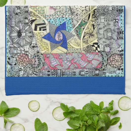 Star von David Challah Cover Geschirrtuch (Gefaltet)