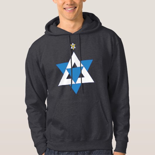 Star von David Christmas Tree Hoodie (Vorderseite)
