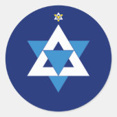 Star von David Christmas Tree Runder Aufkleber (Vorderseite)
