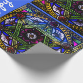 Star von David Colorful Glass Window Geschenkpapier (Ecke)