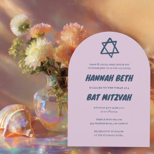 Star von David Custom B'nai Bat Bar Mitzvah Arched Einladung