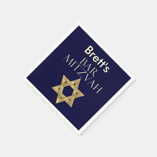 Star von David Designer Bar Mitzvah Napkins Serviette (Ecke)