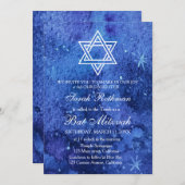 Star von David Elegant Simple Blue Bat Mitzvah Einladung (Vorne/Hinten)