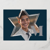 Star von David Foto Frame Danke Monogram Folieneinladung (Vorderseite)