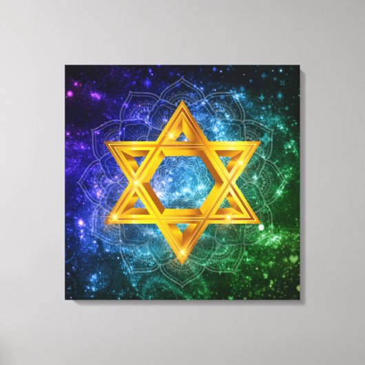Star von David Galaxy - Magen David Stretched Leinwanddruck (Vorderseite)