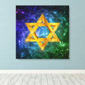 Star von David Galaxy - Magen David Stretched Leinwanddruck (Insitu (Holzboden))