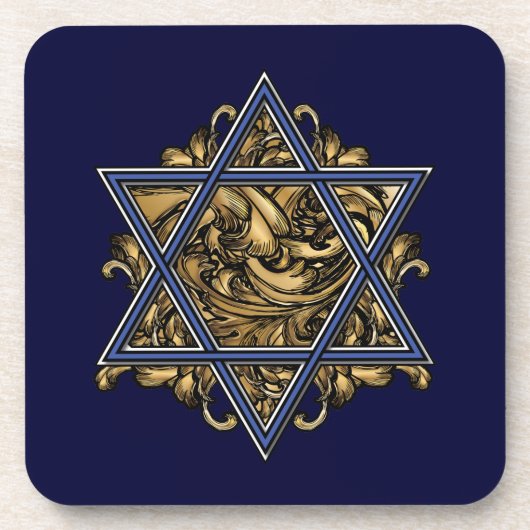 Star von David Gold Getränkeuntersetzer (Vorderseite)