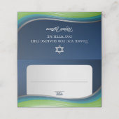 Star von David Green und Blue Gradient Bar Mitzvah Platzkarte (Außenseite Aufgefaltet)